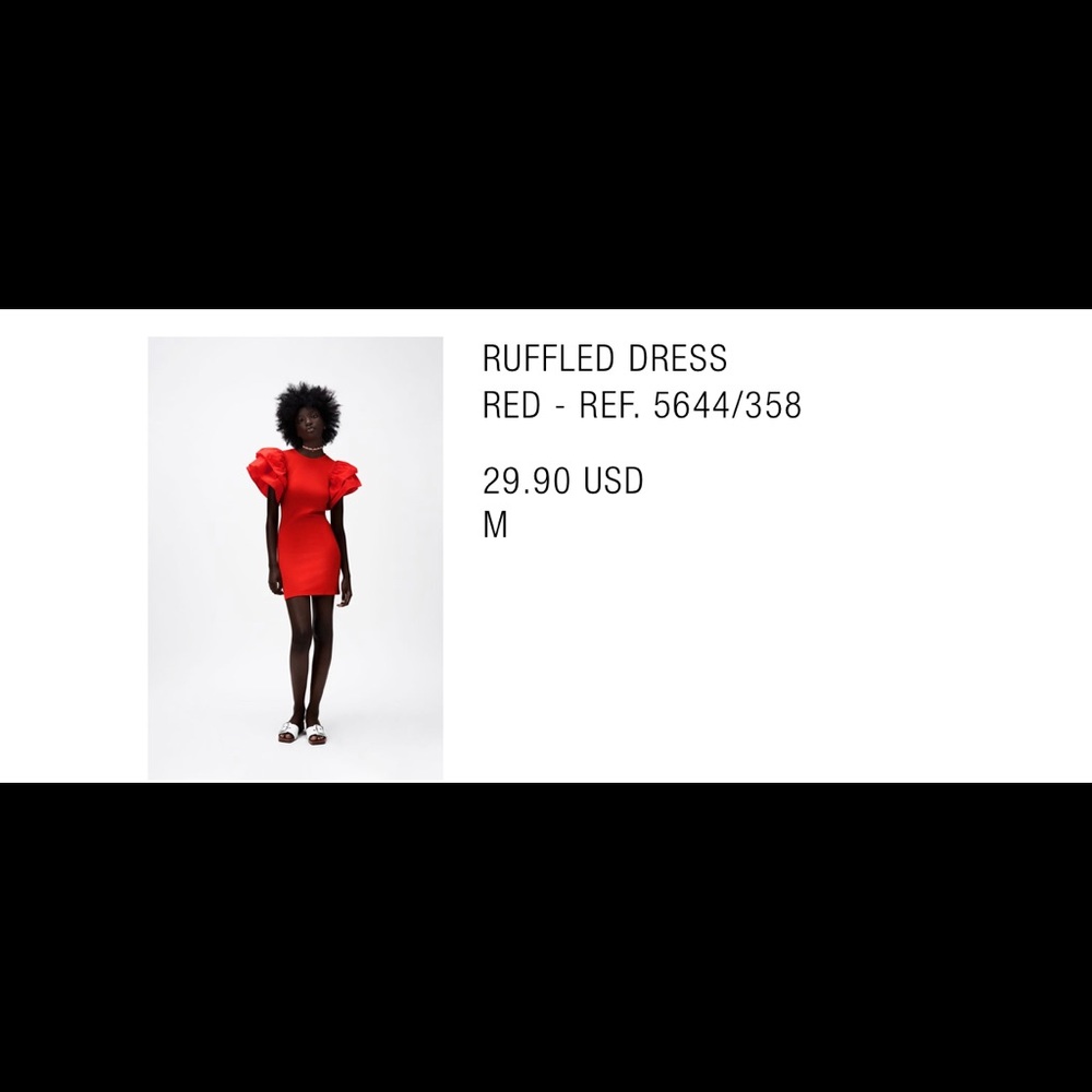 Zara Red ruffled dress